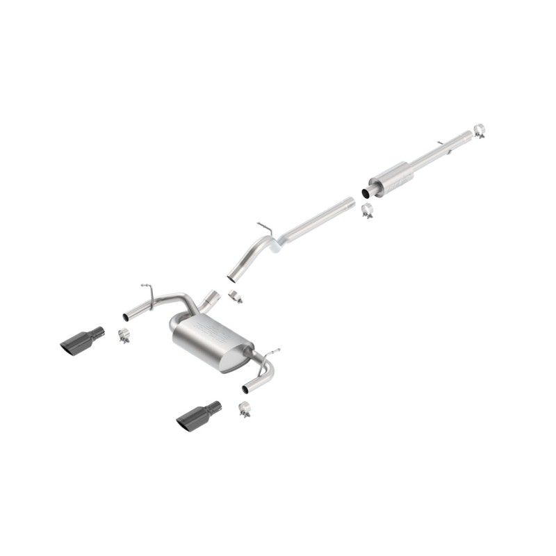Scarico Borla Cat-Back S-Touring Cromato Nero Jeep Wrangler JKU 12-18