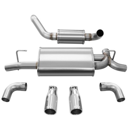 Auspuff Corsa Axle-Back Touring 2.5" Dual Poliert Jeep Wrangler JL L4 2.0L 18-24
