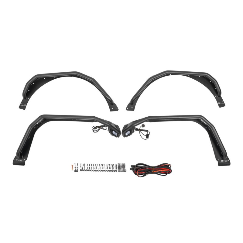 Parafanghi tubolari in acciaio Spec DV8 Offroad Jeep Wrangler JL L4 2.0L 18-24