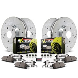 Komplettes Kit mit Hi-Performance Power Stop Z26 Scheiben und Bremsen Ford Mustang 15-22