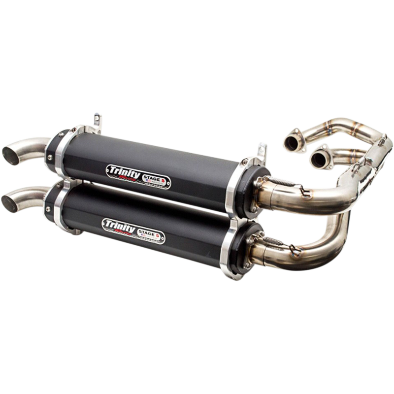 Exhausts System Trinity 2 into 2 Dual Stage 5 Black Polaris RZR 1000 S 16-22