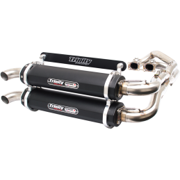 Exhausts System Trinity 2 into 2 Dual Stage 5 Black Polaris RZR XP 1000 4X4 2014-23