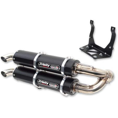 Impianto di scarico Trinity Slip-on Dual Stage 5 Nero Can AM Maverick Turbo 900 X3 16-18American 4x4 - Accessori e ricambi per Muscle Car Quad e 4x4