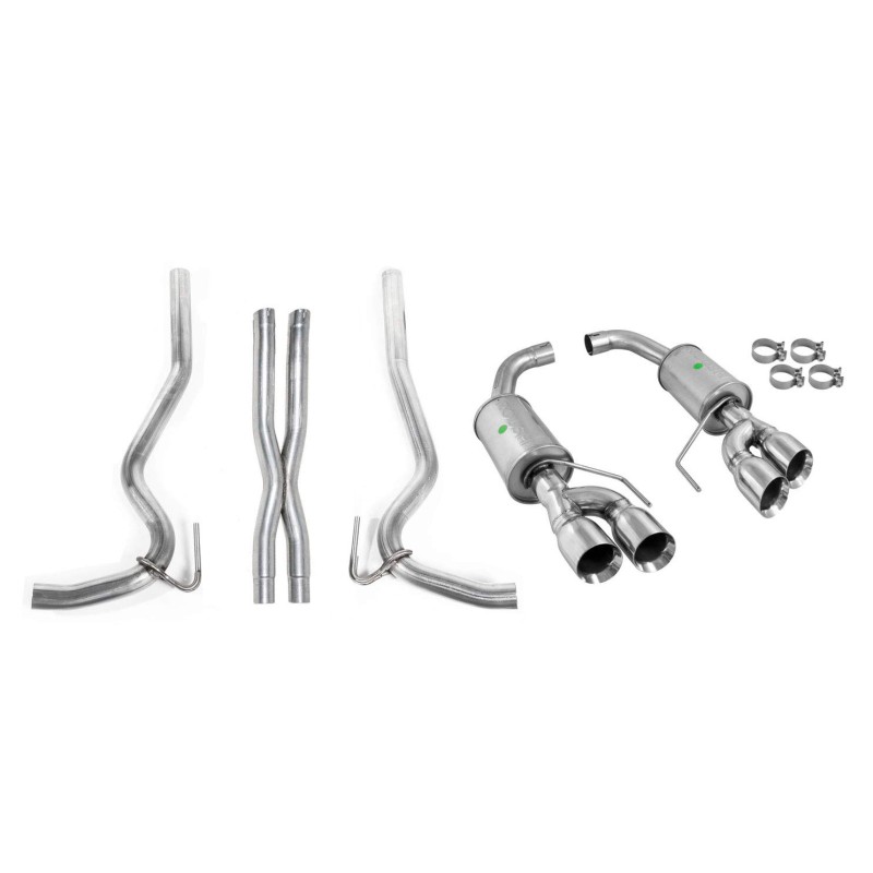 Sistema di scarico Roush Cat-Back Dual Slant Lucido Ford Mustang GT 18-24