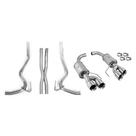 Système d'échappement Roush Cat-Back Dual Slant Poli Ford Mustang GT 18-24