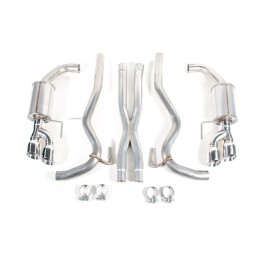 Auspuff Cat-Back Dual Slant Poliert Ford Mustang GT 18-24