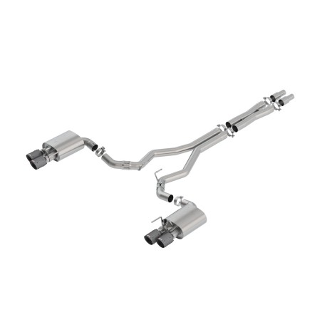 Auspuffanlage System Borla ATAK Cat -Back Dual Slant CFB Mit Ventil Ford Mustang GT 18-23
